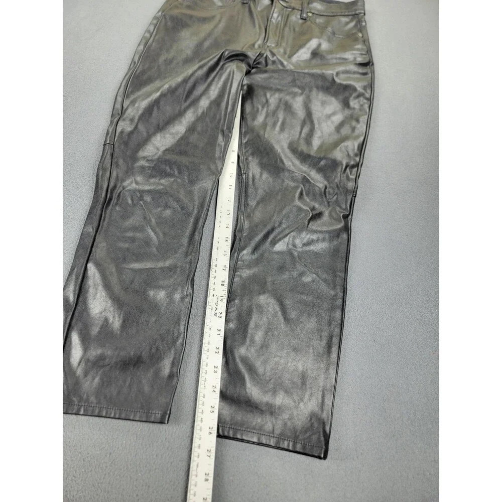 GAP Pants Womens 31 Black Vintage Slim High Rise Faux Leather Coated Modern - Picture 2 of 13